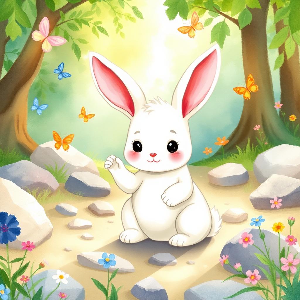 Lilipu curiosa mirando el bosque, lista para contar