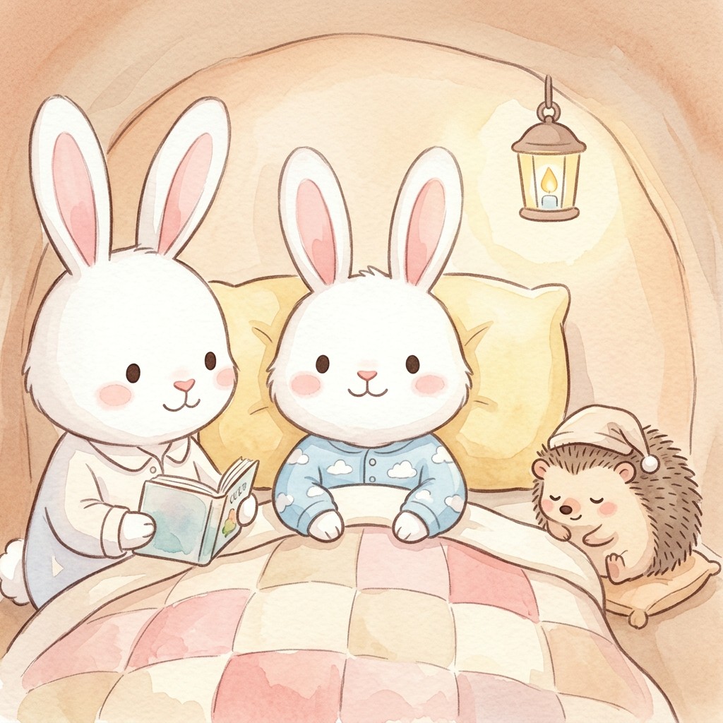 Lilipu en pijama, lista para dormir en su madriguera