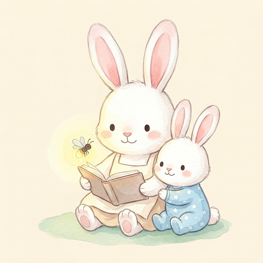 Mamá conejo leyendo un cuento a Lilipu