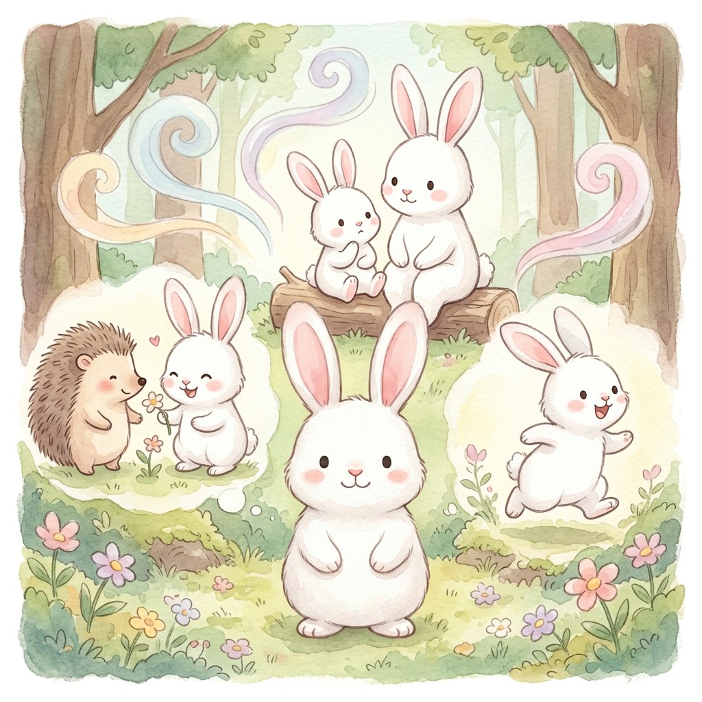 Lilipu mostrando distintas emociones en el bosque